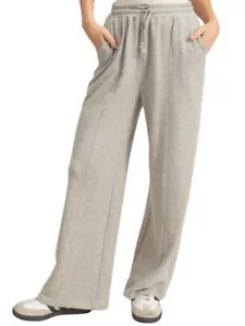 Heather Gray Washed Wide Leg Drawstring Sweatpants - Picture 1 of 3