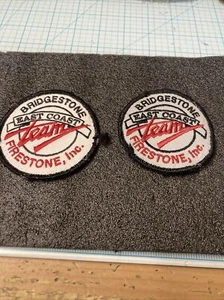 2 USED Bridgestone Firestone, Inc. East Coast Team Embroidered Saw On Patches. - Picture 1 of 7