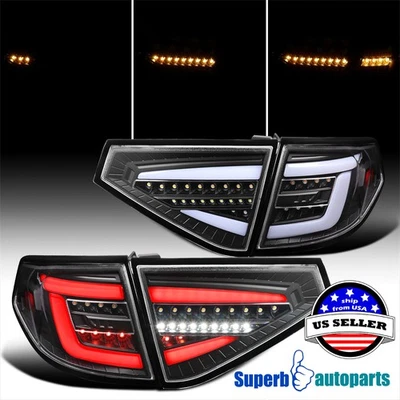 For 2008-2014 Subaru Impreza WRX Hatchback Black Taillight w/ Red LED Sequential - Imagem 1 de 4