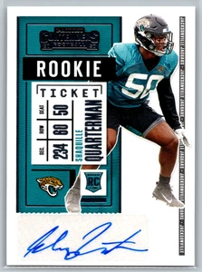 Shaquille Quarterman 2020 Panini Contenders Rookie Ticket Auto #256 Jaguars - Picture 1 of 2