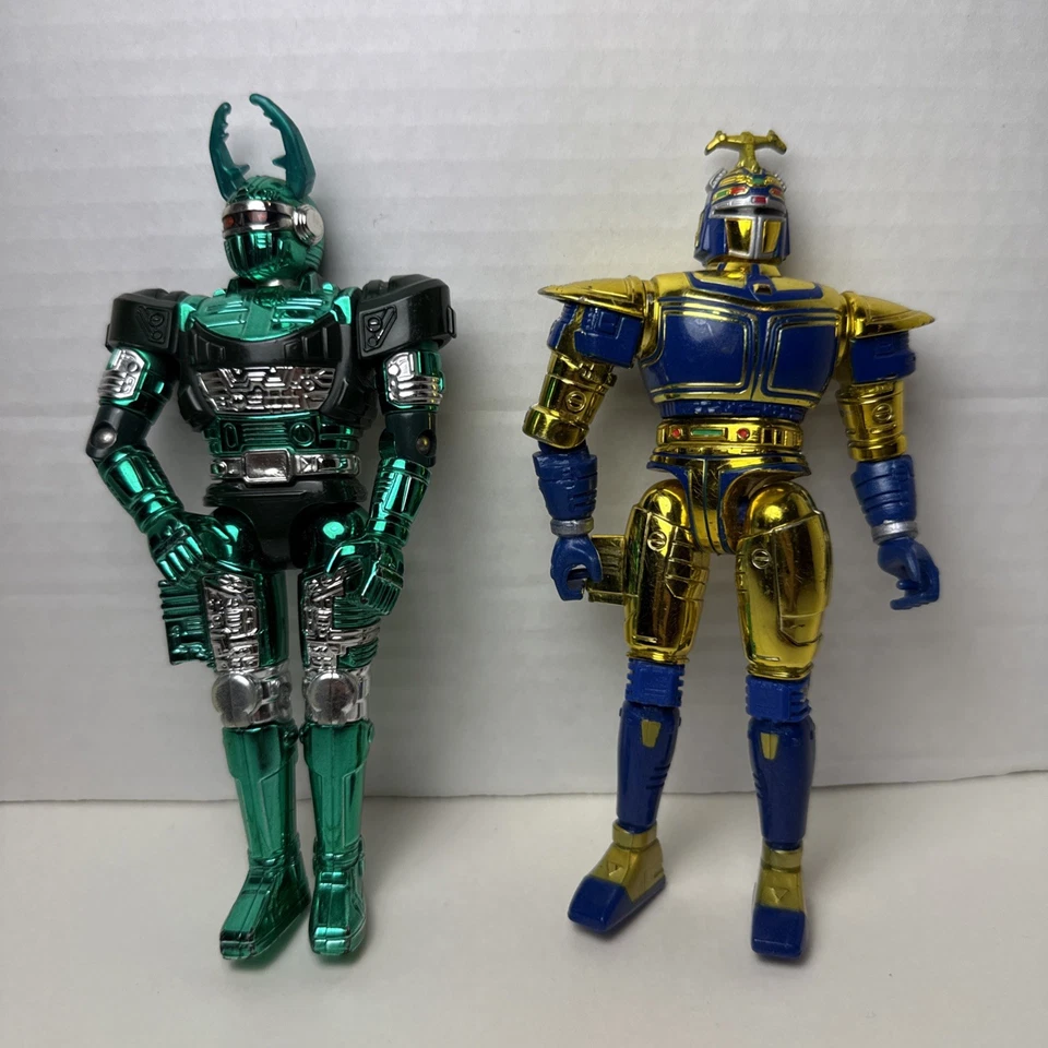 Figura de colección 1996 Bandai Beetleborgs Green Hunter Metallic Borgs Spectra Gold Foto 1 de 4