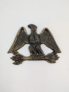 Metal Antique Gold Brass Eagle With Arrows Furniture Decor Embellishment Nice - Picture 1 of 4