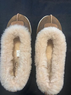 UGG Australia желтовато-коричневый женщин балет меха ягненка тапочки размер 6 - Изображение 1 из 4