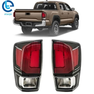 Pair Fit For Toyota Tacoma 2009-2010 Black Rear Tail Lights Brake Lamps LH+RH - Picture 1 of 14
