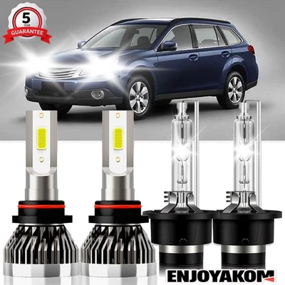 Car LED Headlights Kit High Low Beam Bulbs HID For Subaru Outback 2015-2018 - Image 1 of 4