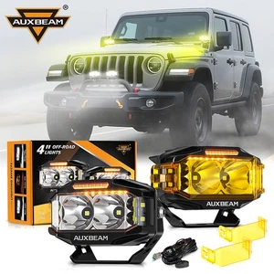 2x AUXBEAM 4x2.5" 72W LED Pods Spot Flood Combo Work Driving Lights for Jeep JK - Picture 1 of 12
