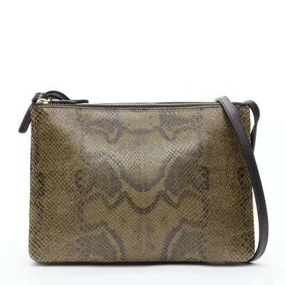 Bolsa de ombro destacável OLD CELINE pequena trio couro marrom em escala - Imagem 1 de 4