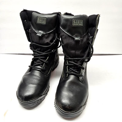 5.11 ATAC Storm 8" Bota Táctica Cuero Negro Nylon Impermeable Cremallera Lateral Hombres 10 Foto 1 de 4