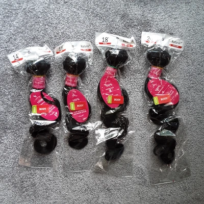 Paquetes Aelinsi Body Wave 100 % cabello humano (14 16 18 20)" natural recto nuevos Foto 1 de 4