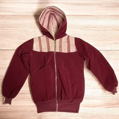 Chaqueta con Capucha Acolchada y Pana con Cremallera de Patchwork Hecha a Mano Años 70 - Para Mujer Talla S-M Foto 1 de 4