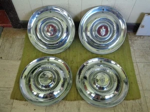 54 55 Lincoln HUB CAPS 15" Set of 4 Wheel Covers Hubcaps 1954 - Bild 1 von 6