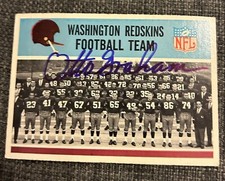 1966 Otto Graham Philadelphia Gum Hand Signed Auto Autograph Redskins Team Card