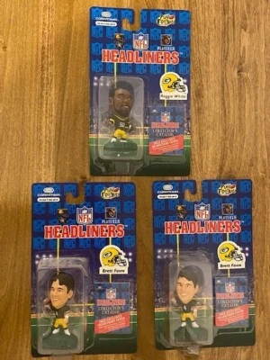 NFL Headliners Green Bay Packers 1996 lote de 3 Reggie White y 2 Brett Favre sin precio base Foto 1 de 4