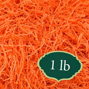 1 Lbs - Orange Crinkle Shredded Color Paper Filler Box Stuffing for Gift Wrappin - Picture 1 of 12