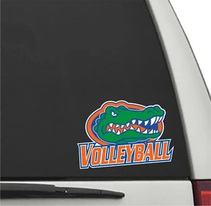 Florida Gators VOLLEYBALL in ORANGE Slant w/ Gator Head Vinyl Decal UF Sticker - Picture 1 of 1