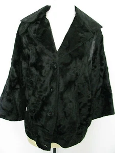 YANSI FUGEL BLACK FAUX FUR JACKET SIZE S - Picture 1 of 7