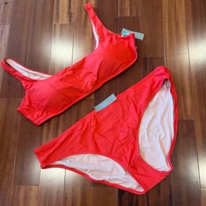 New NWT JCrew Red Bikini Swim Two-Piece Set Swimsuit Brief BC127 Size Plus 3X - Picture 1 of 5