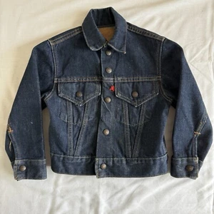 Vtg 60s Levi’s Type 3 Denim Jean Trucker Jacket Kids Size 6 Dark Wash USA Made - Picture 1 of 22