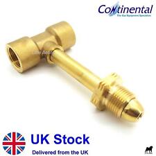 POL Male To 2 x POL Female Extended Brass Propane LPG Gas Pigtail T Adaptor