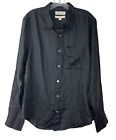 Madewell Linen Easy Long Sleeve Shirt Mens Small Button Up Black Coal NL077