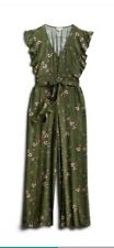Mason & Belle BoHo Peasant Olive Green Floral Romper w Pockets NEW XS, S 0/3