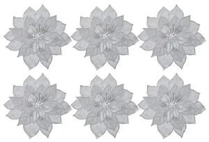 Flower Design Soft Leather Table Placemats, Set of 6 Silver AU - Picture 1 of 5