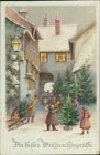 Ansichtskarte Weihnachten um 1920 Weihnachtsgrüße Stadt Personen  (9866)