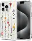Compatible with iPhone 15 Pro Case for Women 2023 Clear Case Cute Floral