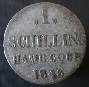 1 schilling 1846 - Original coin KM#566 - Hamb.Cour. / HAMBURG -#R130 - Picture 1 of 3