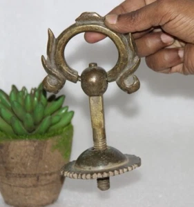 1860's Vintage Brass Handcrafted Islamic Door Knocker Old Original, Rich Patina - Picture 1 of 10