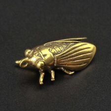 Solid Brass Cicada Keychain Pendant Gift Chain Ring Hanging Keyring Miniature