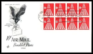 1968 Airmail star runway booklet pane Sc C72b FDC with ArtCraft cachet (T67 - Picture 1 of 1