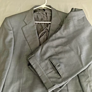 Ermenegildo Zegna Blue Wool Silk Check 2-Piece Suit Mens 46 US Blazer 40x30 Pant - Picture 1 of 16