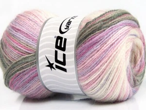 LOT OF 4 Ice ANGORA ACTIVE Yarn #57797 GRAY PINK LILAC CREAM Fine ANGORA Blend - Picture 1 of 4