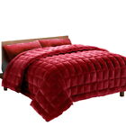 Giselle Bedding Faux Mink Quilt Plush Throw Blanket Comforter Duvet Cover