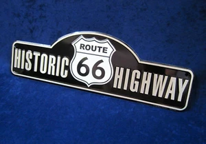 Letrero de metal en relieve RT 66 HIGHWAY troquelado - *HECHO EN EE. UU.* - Decoración de bar garaje cueva para hombre - Imagen 1 de 8