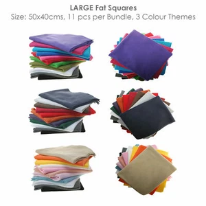 Fleece Fabric Fat Squares 40x50cm, Bundle of 11 Colours, 3 Themes - Picture 1 of 11