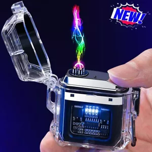 Double Arc Plasma Lighter Watch Flashlight USB Rechargeable Windproof Waterproof - Picture 1 of 35