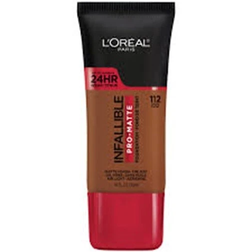 LOREAL Infallible Pro Matte Foundation COCOA 112  24hr wear oil free waterproof - Image 1 of 1