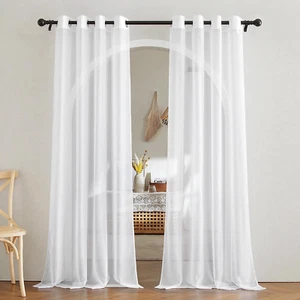 NICETOWN Cortinas Blancas Transparentes 84 Pulgadas de Largo - Decoración del Hogar Ojal Aireado y Li - Imagen 1 de 12