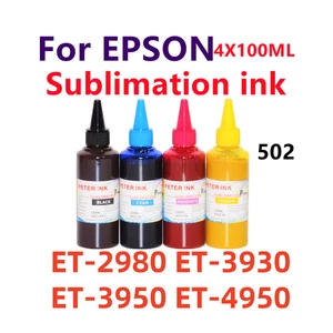 4X100ML Premium Sublimation Tintenflaschen für ET-2980 ET-3930 ET-3950 ET-4950 502 - Bild 1 von 4