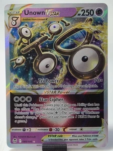 Pokemon Unown VSTAR 066/195 Swsh12: Sword & Shield - Silver Tempest Holo - Picture 1 of 2