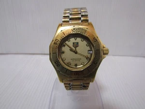Tag Heuer Professional Men'S Watch Quartz Qz Gold 3 Hands Date 934.413 Junk - Picture 1 of 10