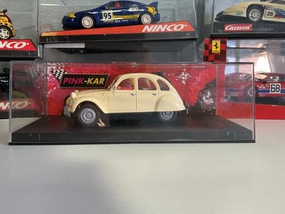 CV 053 CITROEN 2 CV 1974 TECHO ABIERTO MARFIL PINK KAR 1/32 SCALEXTRIC SCX AVANT - Imagen 1 de 4