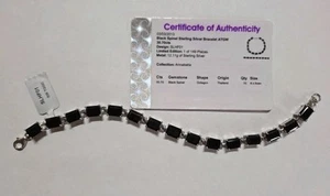 Black Spinel Sterling Silver Bracelet ATGW 30.7 Cts Annabella Collection - Picture 1 of 10