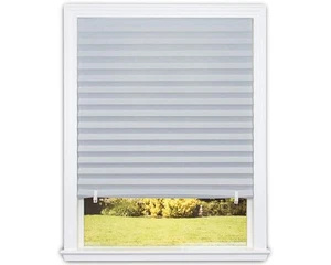 No Tools Original Room Darkening Pleated Paper Shade Gray, 48" W x 72" L, 6 Pack - Picture 1 of 9