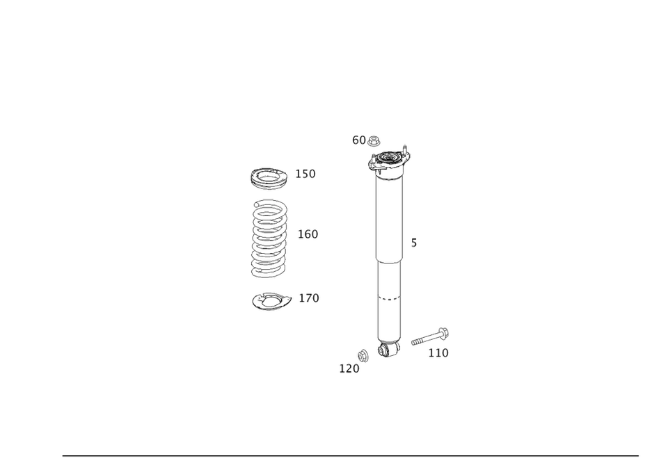 Muelle trasero original Mercedes-Benz 204-324-62-04 Foto 1 de 1