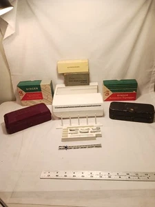 SINGER & GREIST VINTAGE SEWING MACHINE ATTACHMENTS ITEMS W/BOXES LOT - Picture 1 of 24