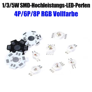 1W 3W 5W Hochleistungs-Vollfarb-LED SMD RGBW RGB-Chip-Lichtperlen COB 4/6/8 Pin - Picture 1 of 13