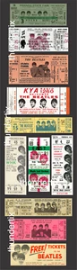 10 BEATLES PICTURE TICKETS FULL UNUSED CONCERT scrapbook frame reprint "+ bonus" - Picture 1 of 12